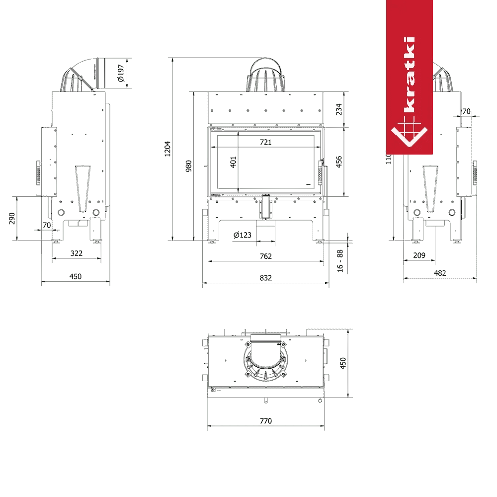 Floki M Wood Burning Fireplace Insert – 10kW - Image 5