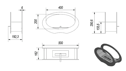 Echo Freestanding Bioethanol Fireplace - Black - Image 8