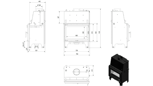Aquario O Wood Burning Boiler Fireplace Insert – 12kW - Image 4