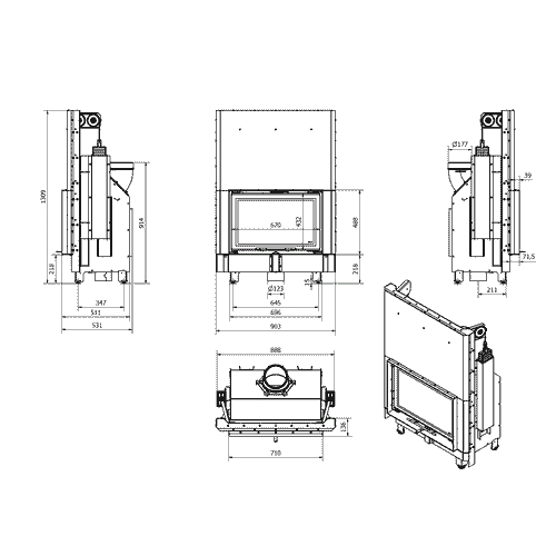 Zibi Eco Wood Burning Fireplace Insert – 9.9kW - Image 4